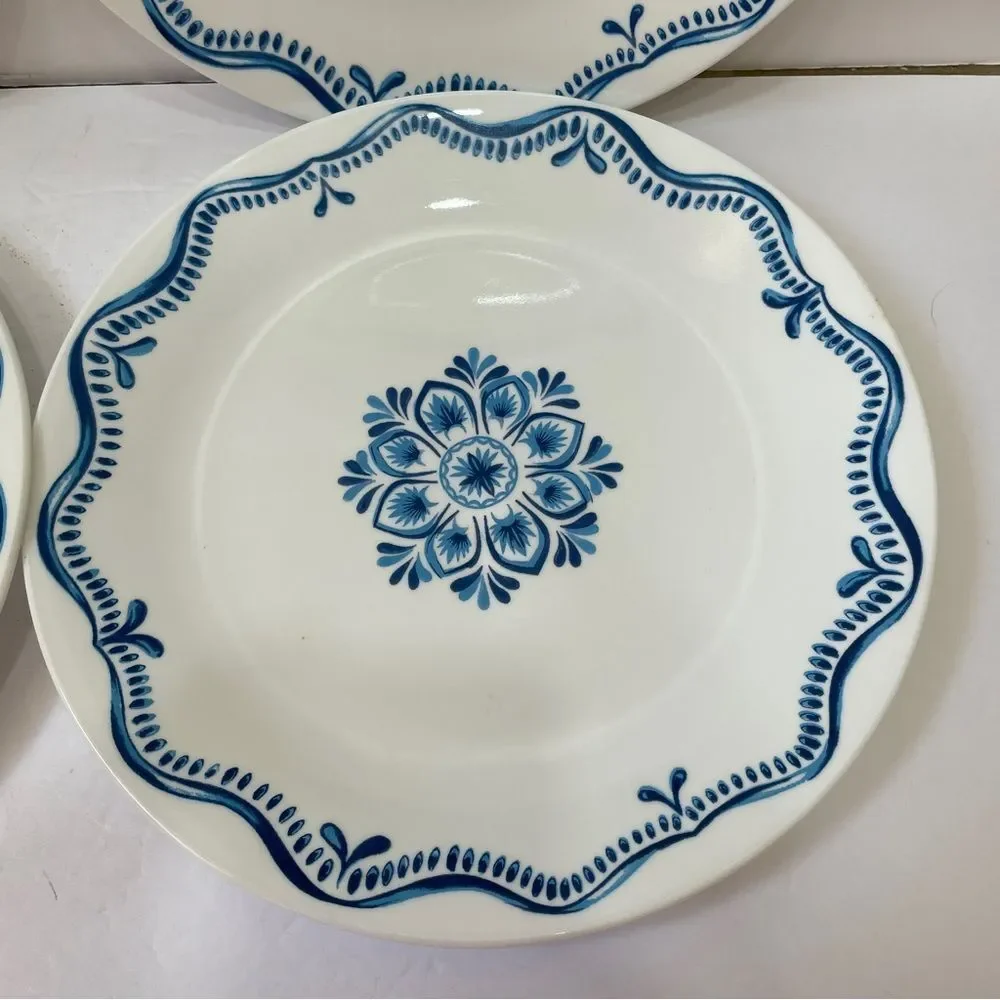CORELLE LISBON TERRACE DINNER PLATES.‎ SET OF FOUR.